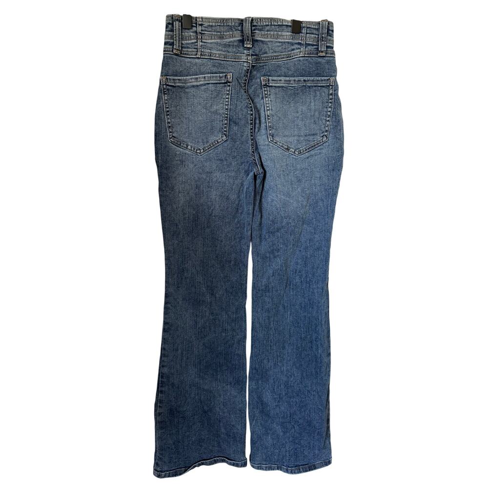 SO High Rise Flare Jeans Juniors 3 26W Front Seam 70s Boho Stretch Denim - Picture 3 of 10
